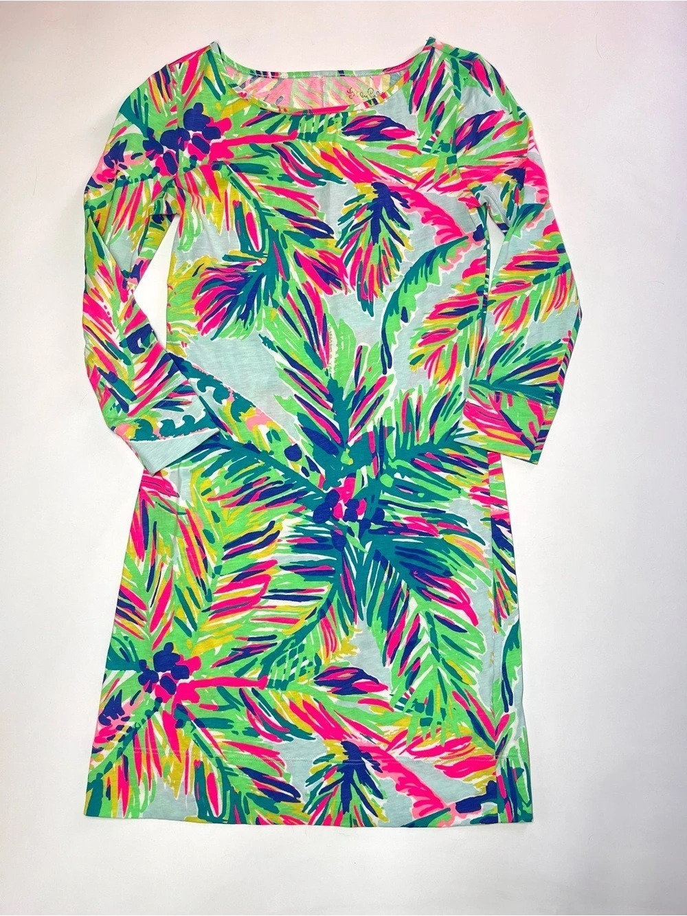Lilly Pulitzer Floral Mini Dress in Green & Pink Size XXS